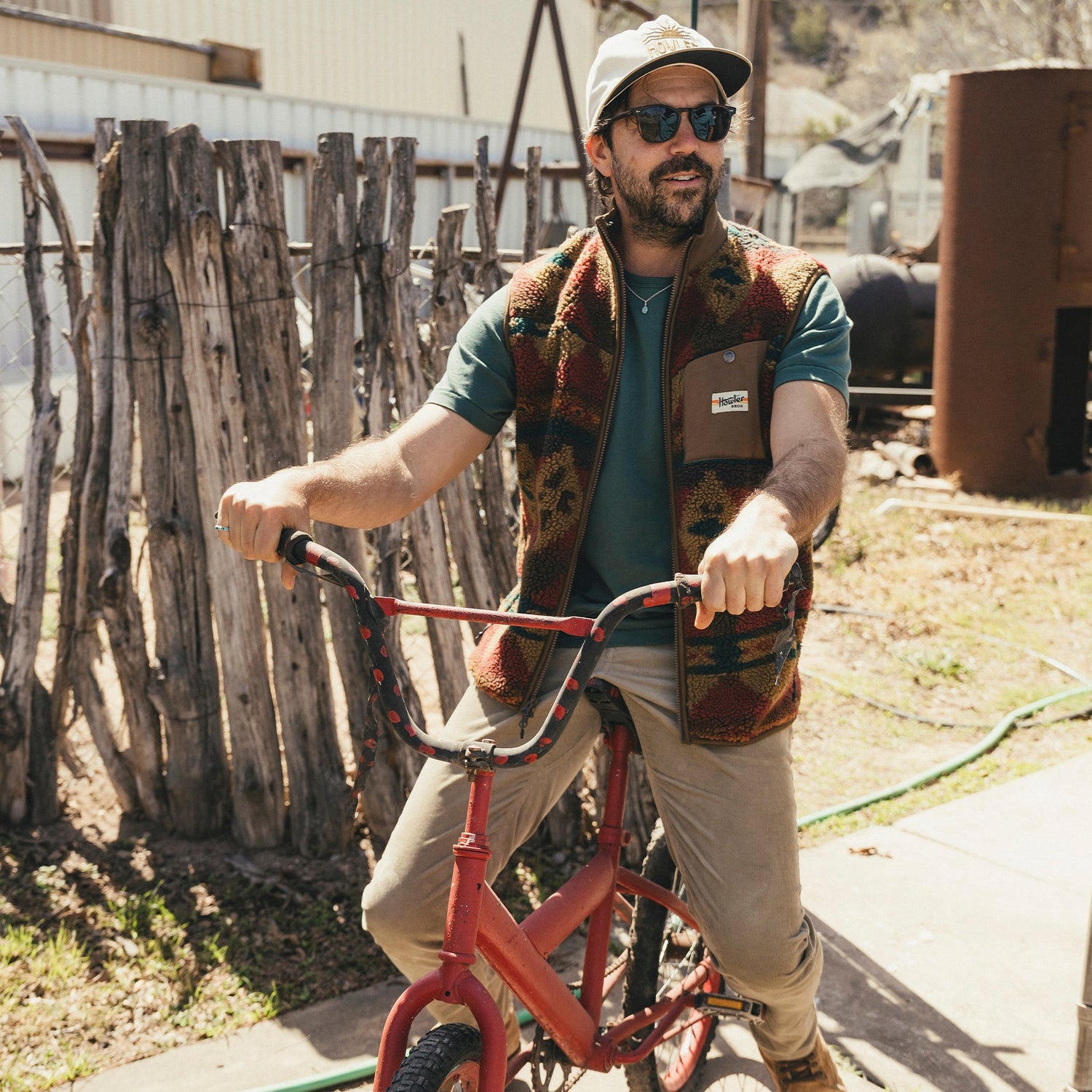 Chisos Fleece Vest - Mitla Motifs : Russet