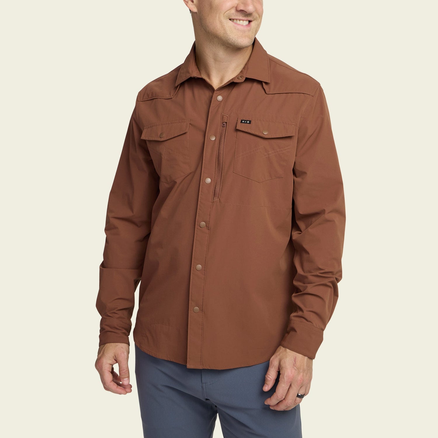 Emerger Tech Longsleeve - Mink Brown - View 4