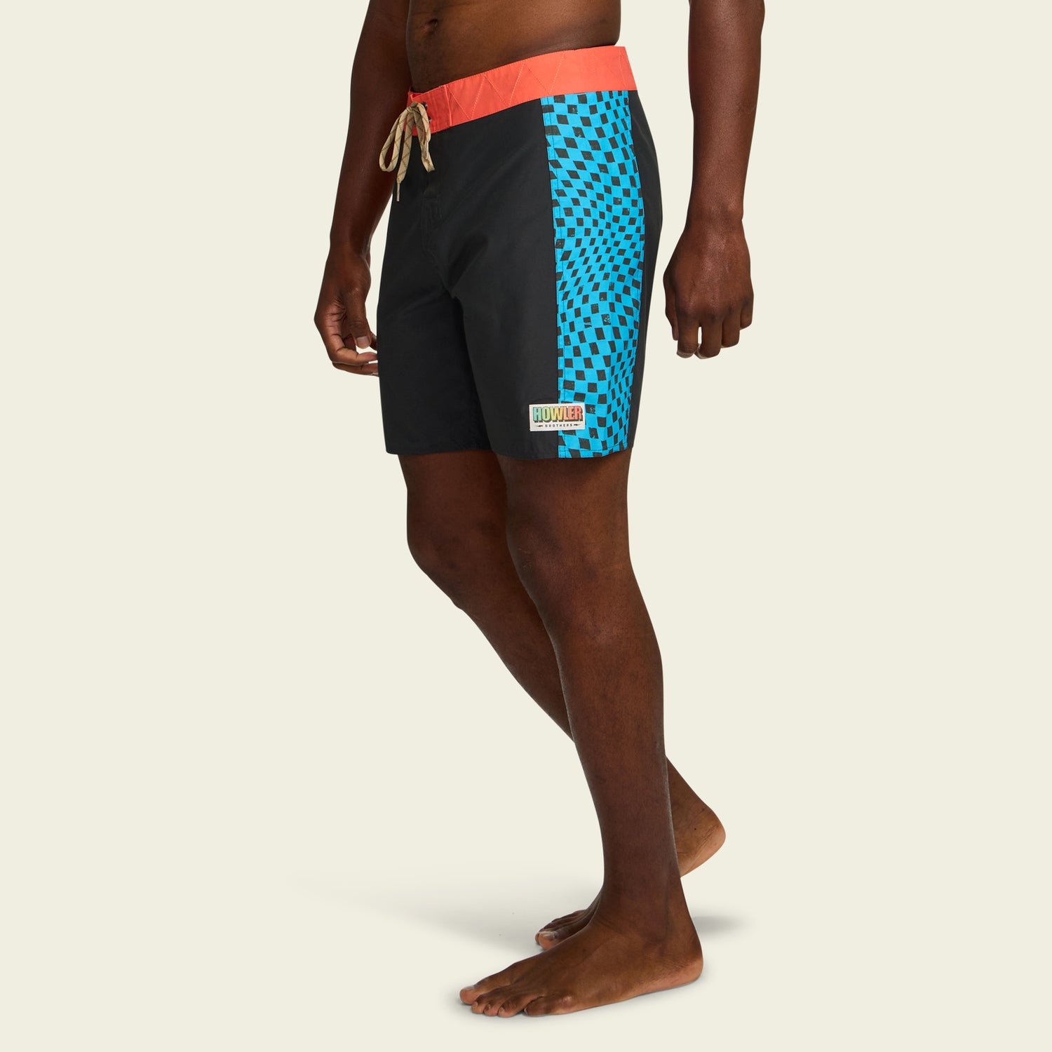 Ensueño Boardshorts 18" - Warped Checkers : Antique Black - View 3