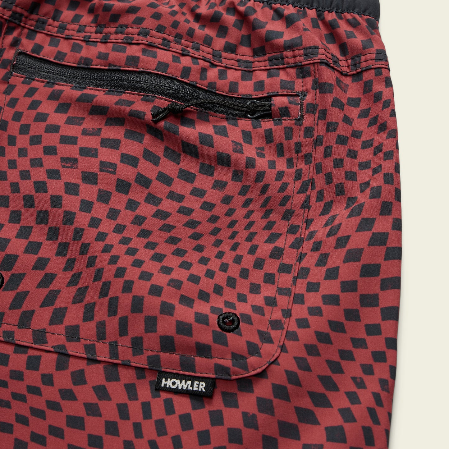 Warlock Tech Boardshorts 17" - Warped Checkers : Red River - View 5