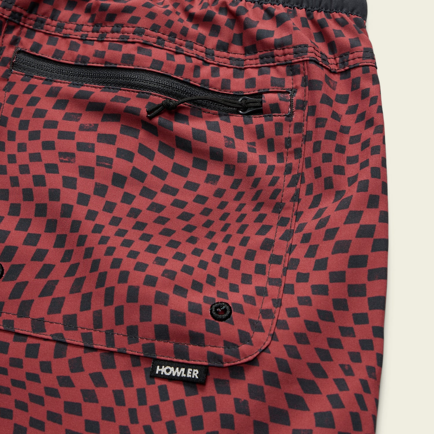 Warlock Tech Boardshorts 17" - Warped Checkers : Red River - View 5