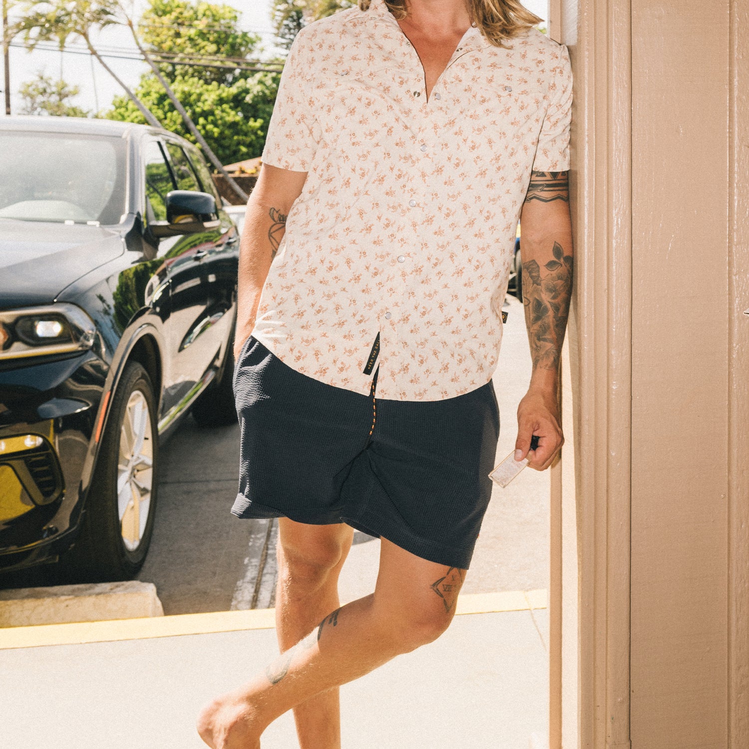Salado Shorts - Seersucker : Midnight