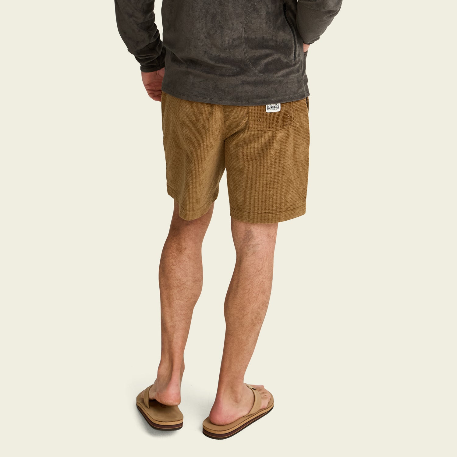 Pressure Drop Cord Shorts - Grid : British Khaki - View 4