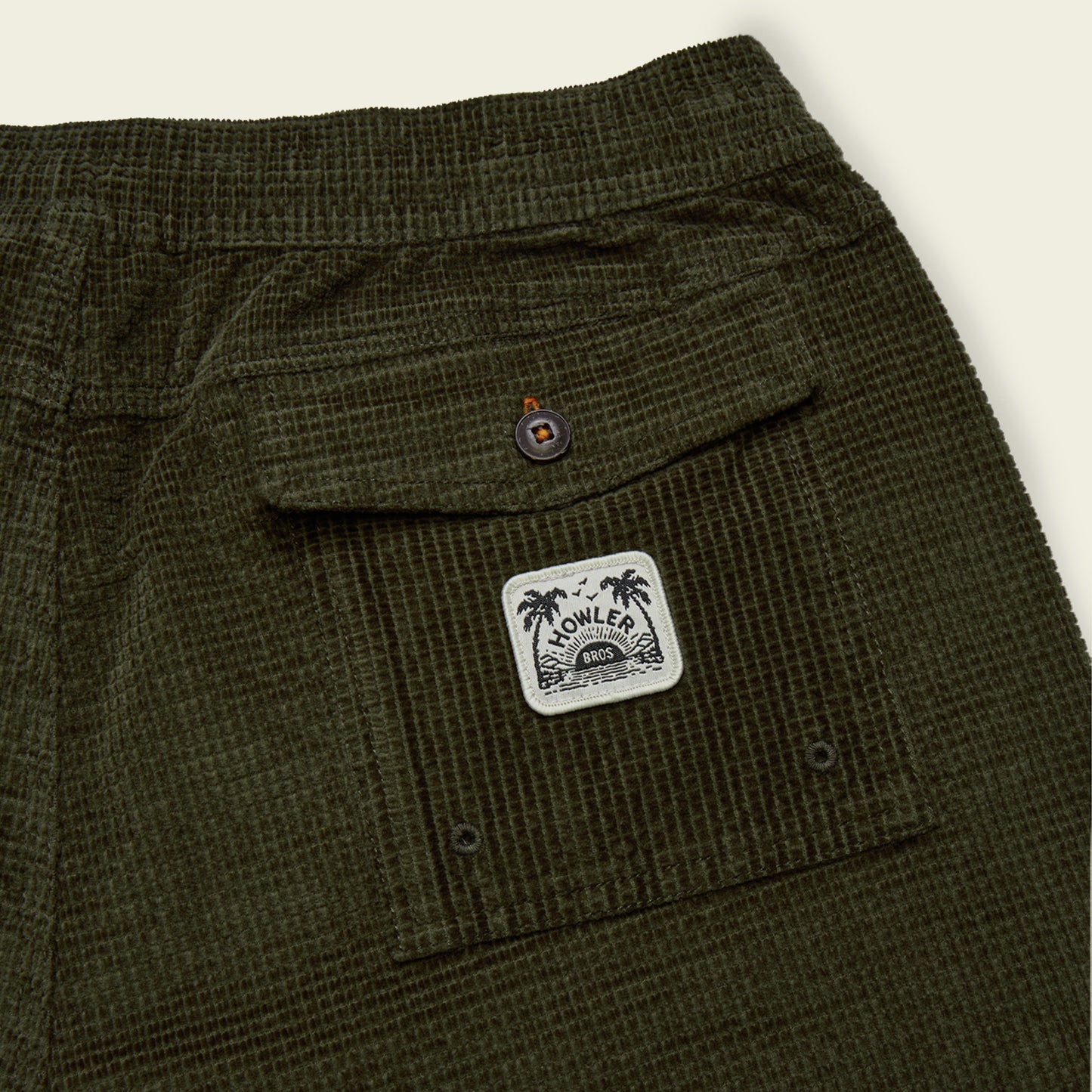 Pressure Drop Cord Shorts - Grid : Dark Olive - View 6