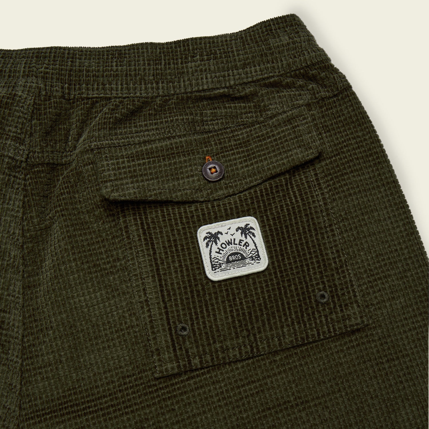 Pressure Drop Cord Shorts - Grid : Dark Olive - View 6