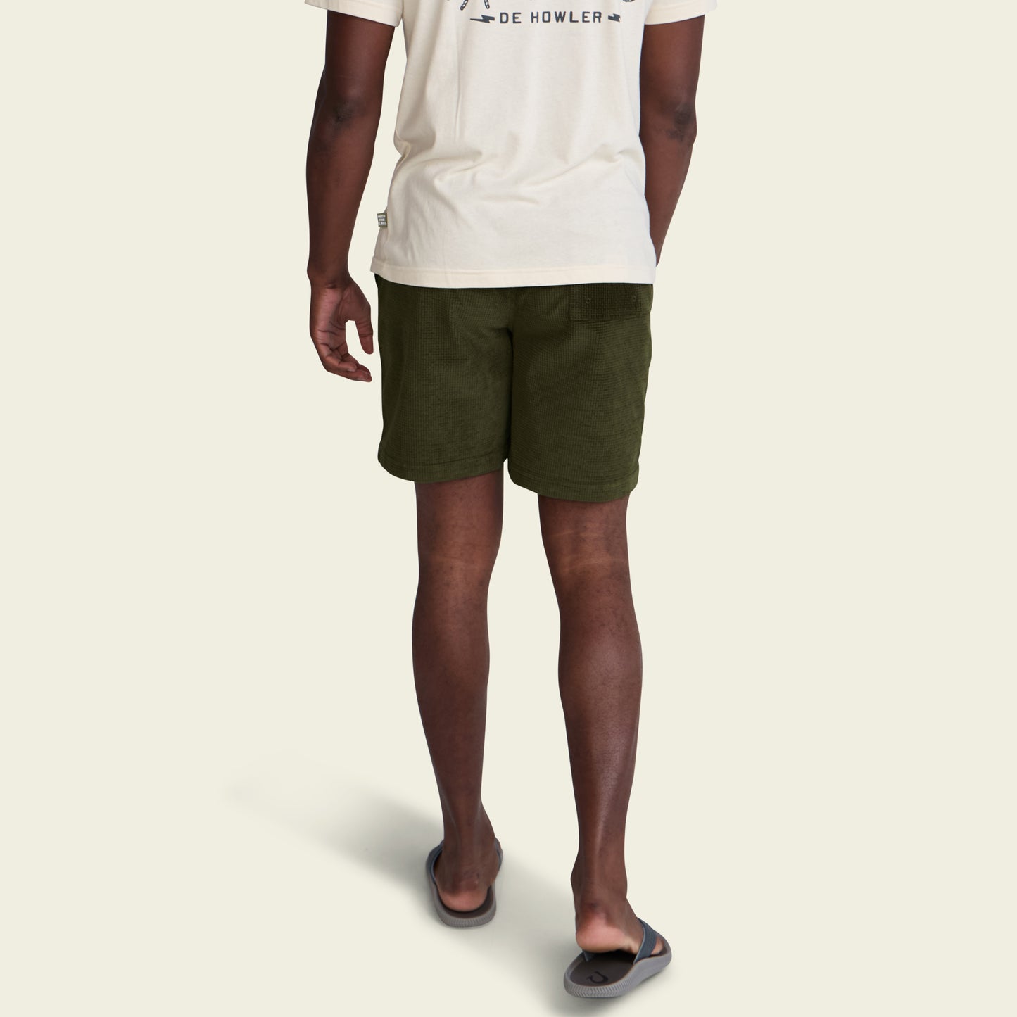 Pressure Drop Cord Shorts - Grid : Dark Olive - View 4