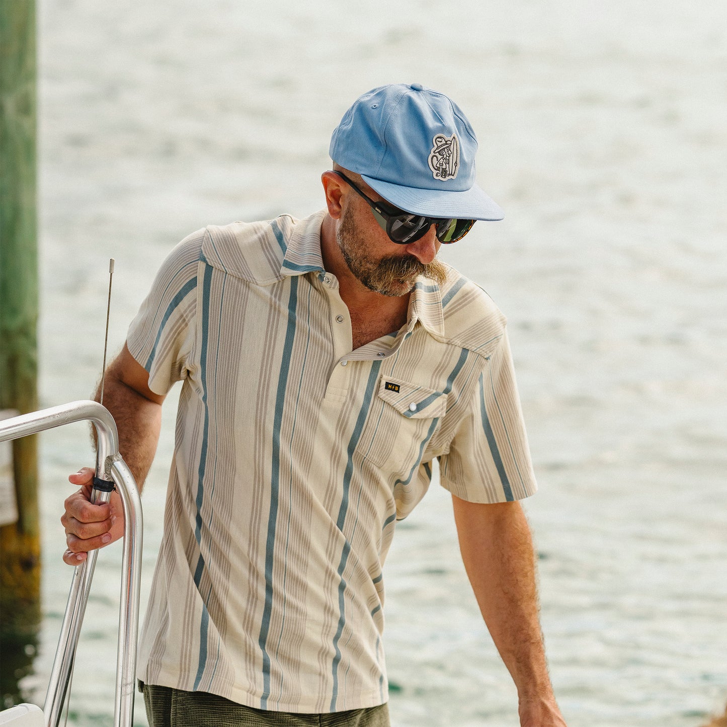 El Monito Surfs Snapback - Blue - View 2