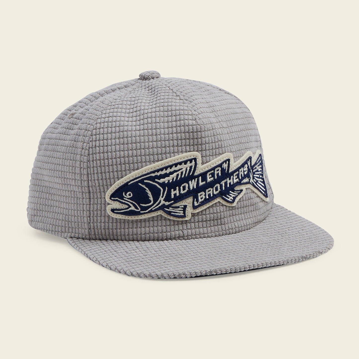 Trout Bolt Snapback - Grey Grid Corduroy - View 1