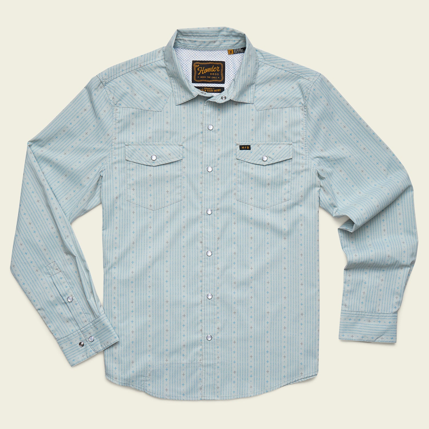 H Bar B Tech Longsleeve - Supernova Stripe : Ash Blue