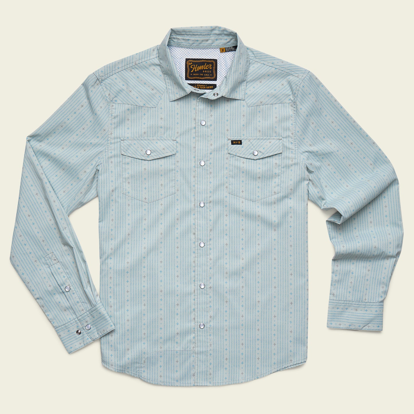 H Bar B Tech Longsleeve - Supernova Stripe : Ash Blue - View 1