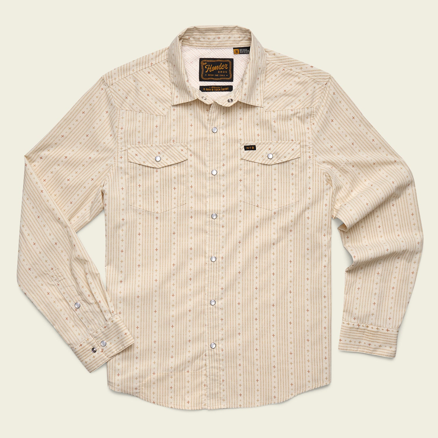 H Bar B Tech Longsleeve - Supernova Stripe : Leche