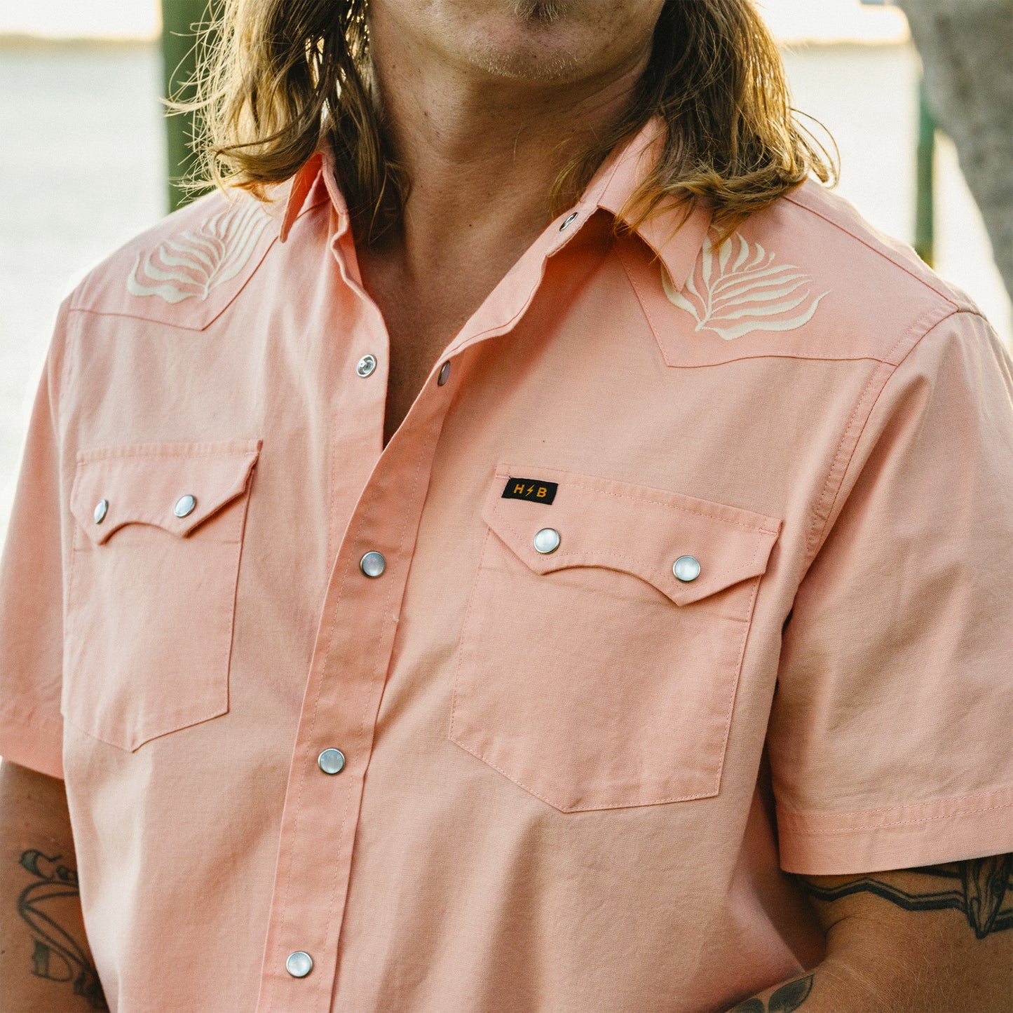 Crosscut Deluxe Shortsleeve Shirt - Seagrass : Coral Oxford - View 2