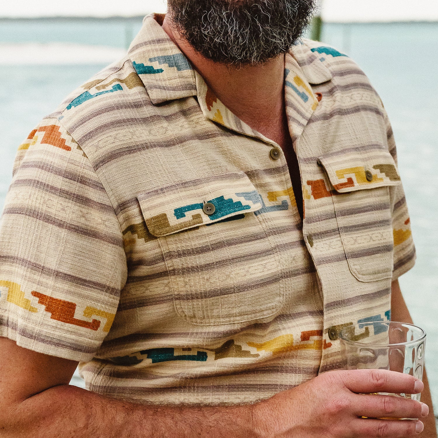 Shores Club Shirt - Temple Tracks : Natural