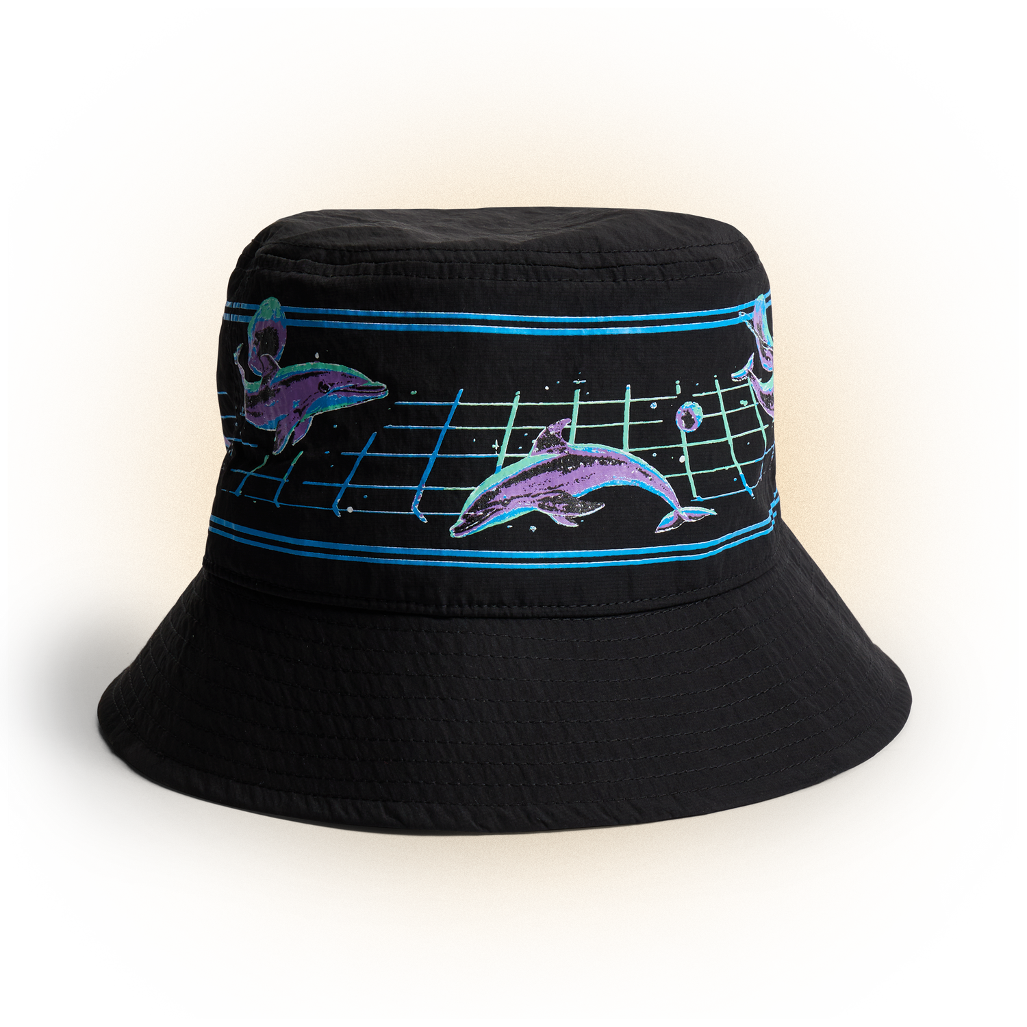 Dolphin Dimensions Bucket Hat - Black
